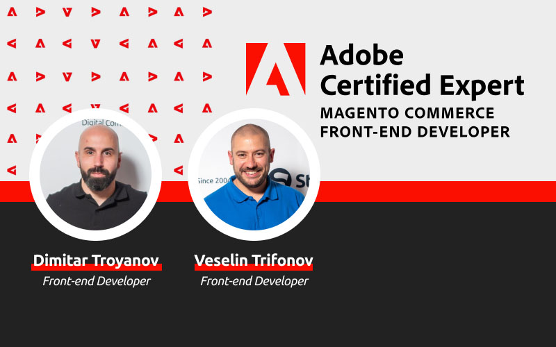 What does the Adobe Commerce Front-End Developer Expert certificate represent, and who at Stenik holds it?