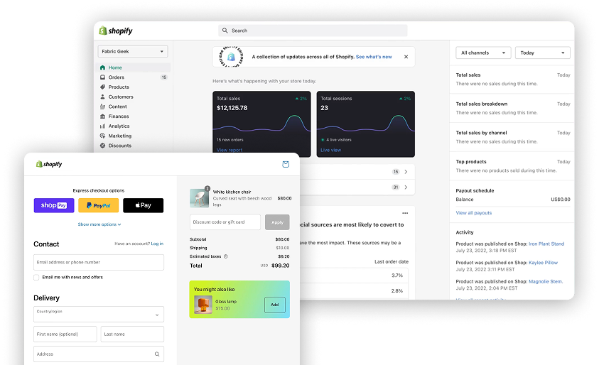 Shopify Screens